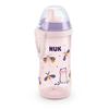 NUK Trinkflasche Kiddy Cup Glow in the Dark in rosa, 300ml
