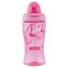 Nûby butelka ze słomką do picia Soft Flip-It 360ml od 12 miesięcy, różowa