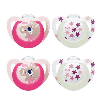NUK Soother Star Day & Night , taglia 2 in rosa/rosa