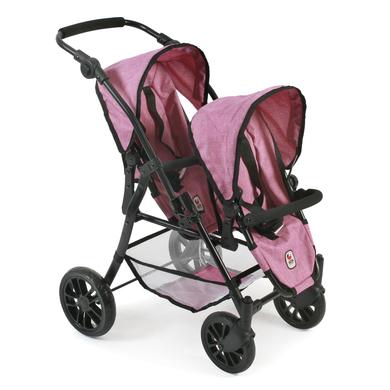 BAYER CHIC 2000 tandem buggy TWINNY jeans rosa