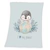 babybest® Microvezel donzige deken Pinguïn 70 x 100 cm