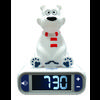 LEXIBOOK Väckarklocka med 3D-isbjörnsfigur med nattljus och fantastiska ringsignaler
