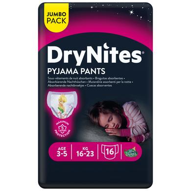 Image of Huggies DryNites Pyjamabroek Wegwerp Meisjes 3-5 Jaar Jumbo Pack