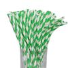 Luxentu Papier-Trinkhalme Gestreift mit Knick 19.7 cm 100er Set grün