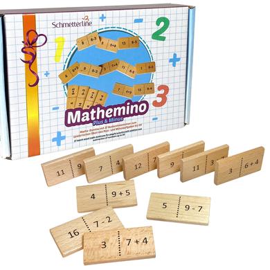 Schmetterline Matematik dominobrikker af træ - MATHEMINO (PLUS/MINUS)