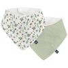 Alvi ® Trekantet tørklæde 2-pack Petit Fleurs grøn/hvid