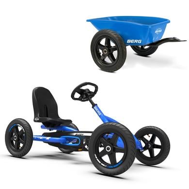 BERG Go Kart a pedali Buddy Blue + Rimorchio L Blu